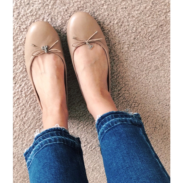 Sam Edelman Giày Búp Bê Da Mềm Đính Nơ Xinh Xắn Cho Nữ