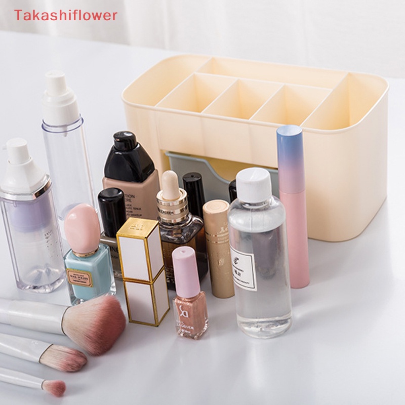 Hộp Đựng Cọ Trang Điểm / Son Môi Có Ngăn Kéo Để Bàn Tiện Lợi Ốp