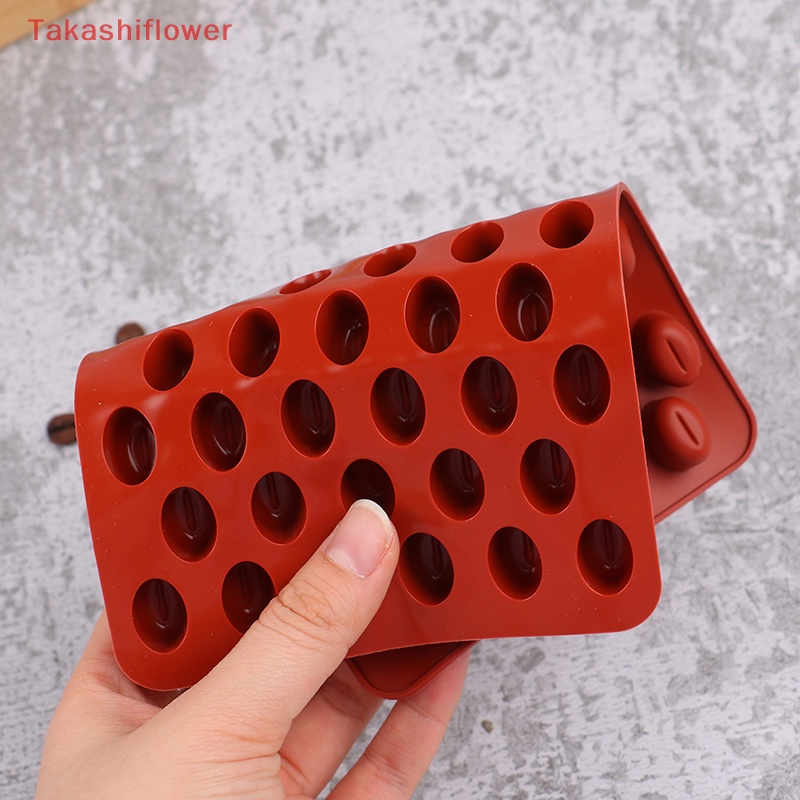 1 Khuôn Làm Bánh 55 Ngăn Hình Hạt Cà Phê Bằng Silicone