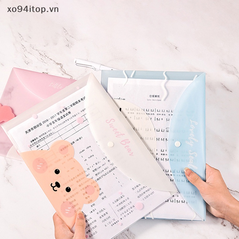 Túi Đựng Tài Liệu Khổ A4 Bằng PVC Trong Suốt Họa Tiết Hoạt Hình Chống Thấm Nước