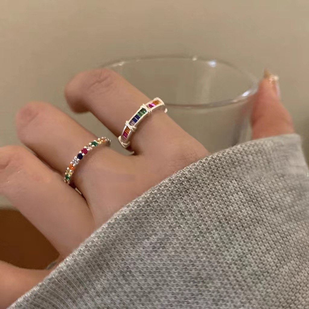 Nhẫn Đính Đá zircon Cao Cấp Sang Trọng Thời Trang Có Thể Điều Chỉnh Cho Nữ