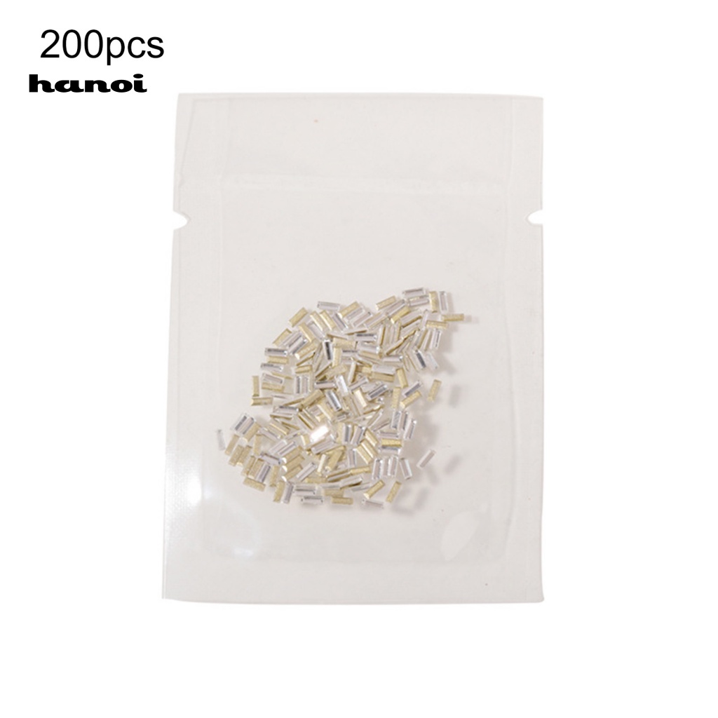 Set 200 Phụ Kiện Trang Trí Móng Tay Nghệ Thuật Hình Vuông Nhiều Màu Sắc Charms