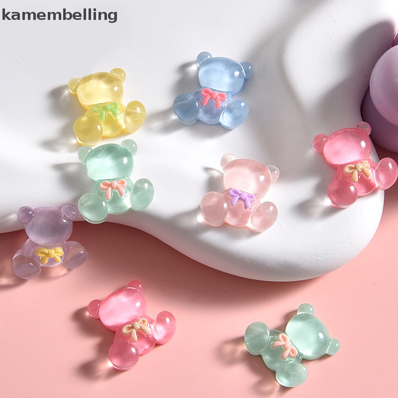 Kamembelling Set 10 Hộp Đựng Điện Thoại Trong Suốt Đính Nơ Họa Tiết Gấu Dễ Thương