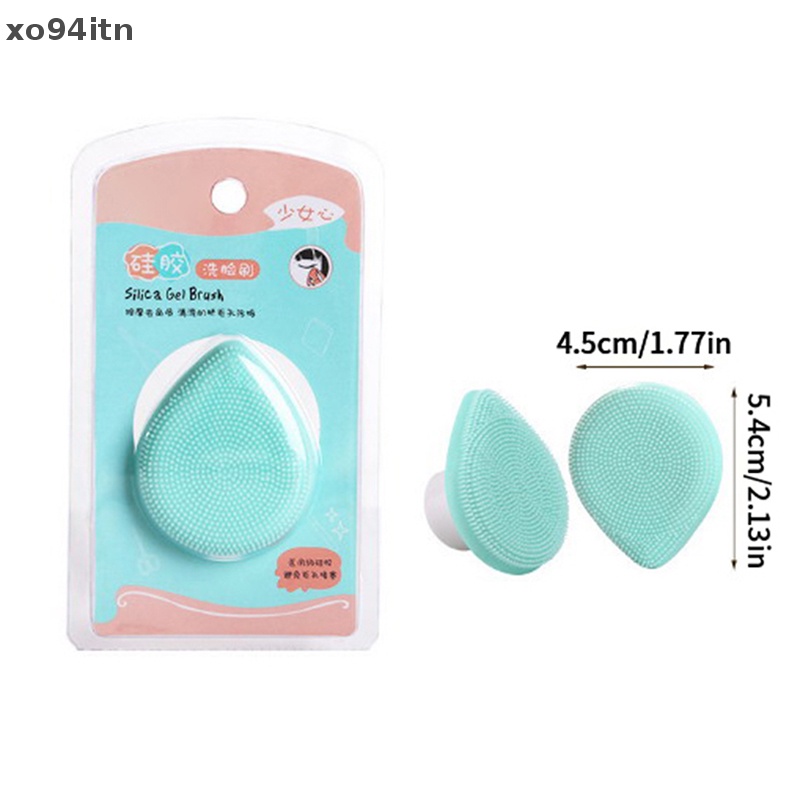 Cọ Rửa Mặt Silicone Hình Trái Tim Có Tay Cầm Tiện Lợi
