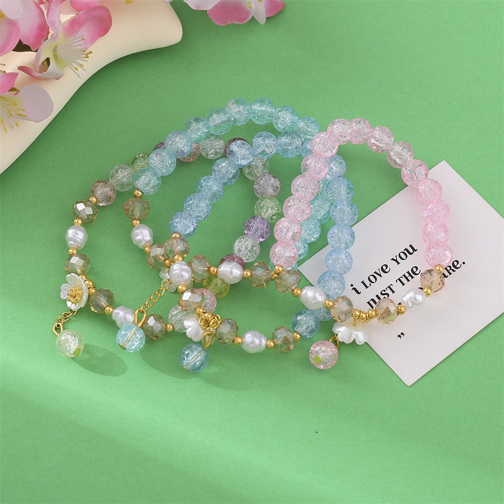 Vòng Tay Tua Rua Đính Hoa Cúc Pha Lê Phong Cách Hàn Quốc Cho Nữ