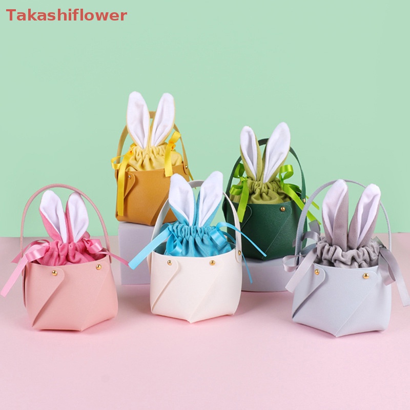 Giỏ Đựng Kẹo Bằng Da Hình Tai Thỏ Đáng Yêu Trang Trí Lễ Phục Sinh Năm 2023