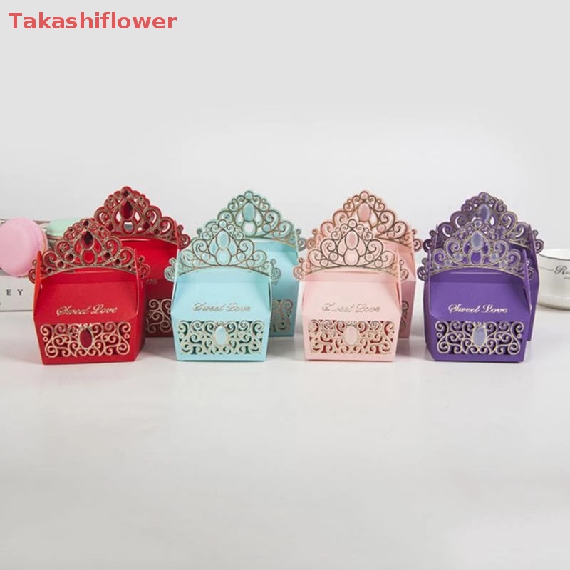 Set 10 Hộp Đựng Kẹo Cưới Nhiều Màu Sắc Chất Lượng Cao