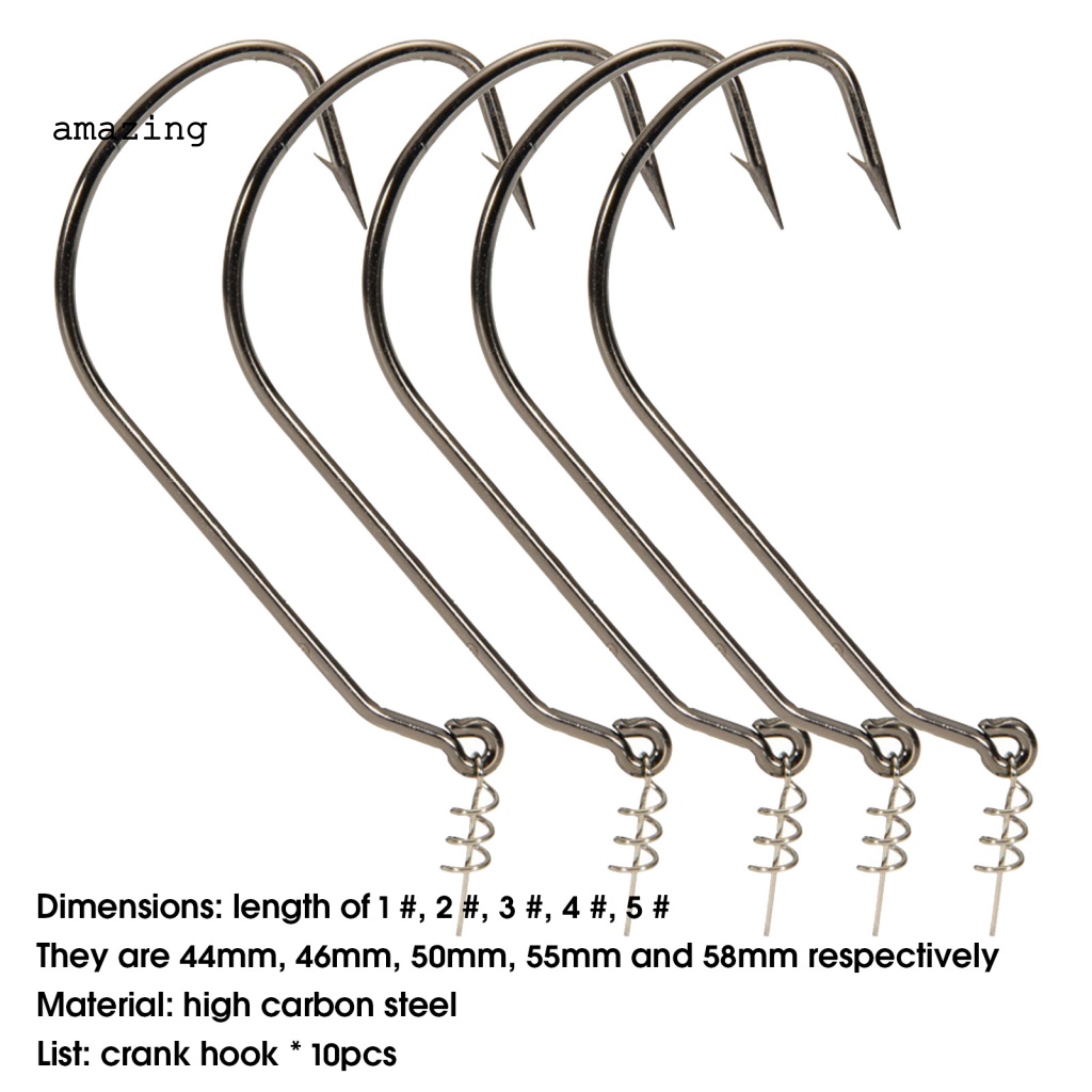 Hộp 10 Lưỡi Câu Cá Bằng Thép Carbon Cao Cấp Di Động Tiện Dụng