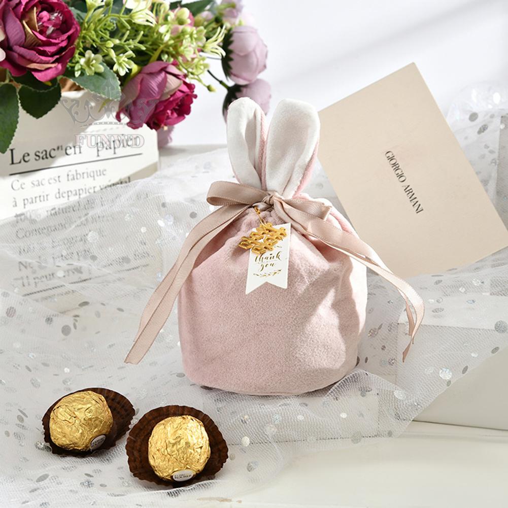 Túi Đựng Kẹo Màu Xanh Kích Thước Lớn 16X14cm Túi Nhung Hồng Chất Lượng Cao Dùng Làm Quà Tặng