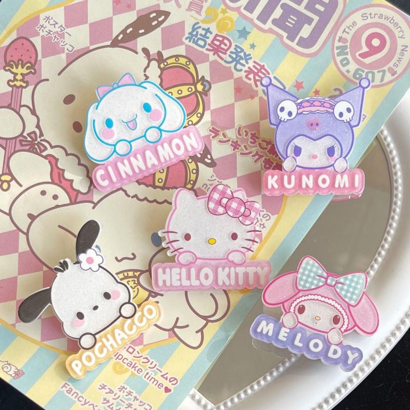 Kẹp Tóc Mái Hóa Đơn Hình sanrio hello kitty melody melody Bằng acrylic Kiểu Hàn Quốc Cho Bé Gái