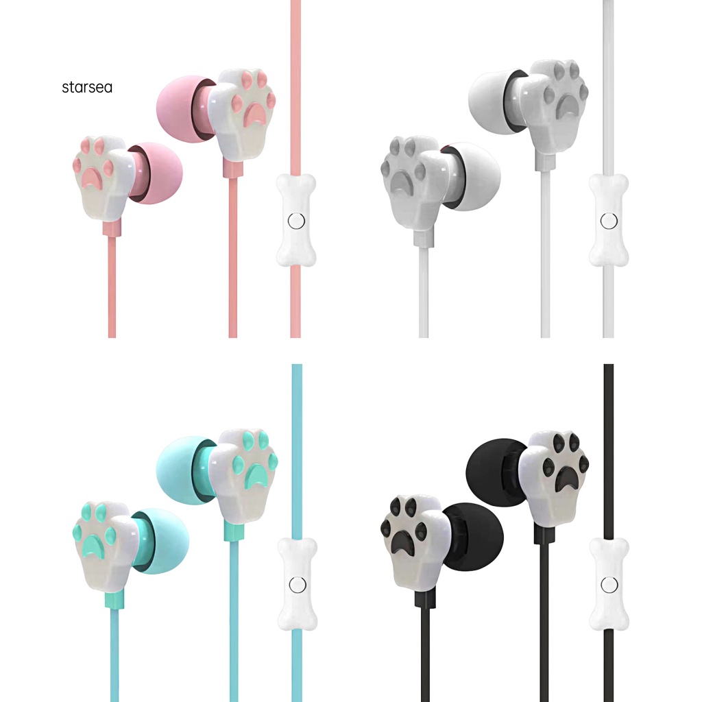 Tai Nghe ZK Có Dây Âm Thanh Siêu Trầm Jack Cắm 3.5mm Thiết Kế Hình Chân Mèo Hoạt Hình Dễ Thương