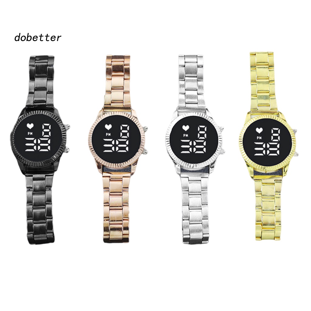 &lt; Dobetter &gt; Đồng Hồ Điện Tử Màn Hình LED Tròn Cỡ Lớn Dây Hợp Kim Hiển Thị Thời Gian Chính Xác Nhiều Màu Sắc Tùy Chọn Thể Thao