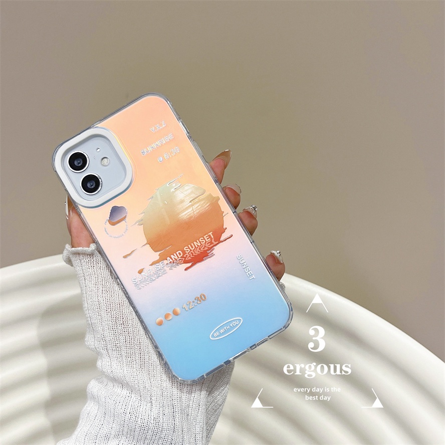 Ốp Điện Thoại Mềm Chống Sốc Màu Gradient Cho IPhone 14 13 12 11 Pro Max SE2020 X XR Xs Max 7 8 Plus