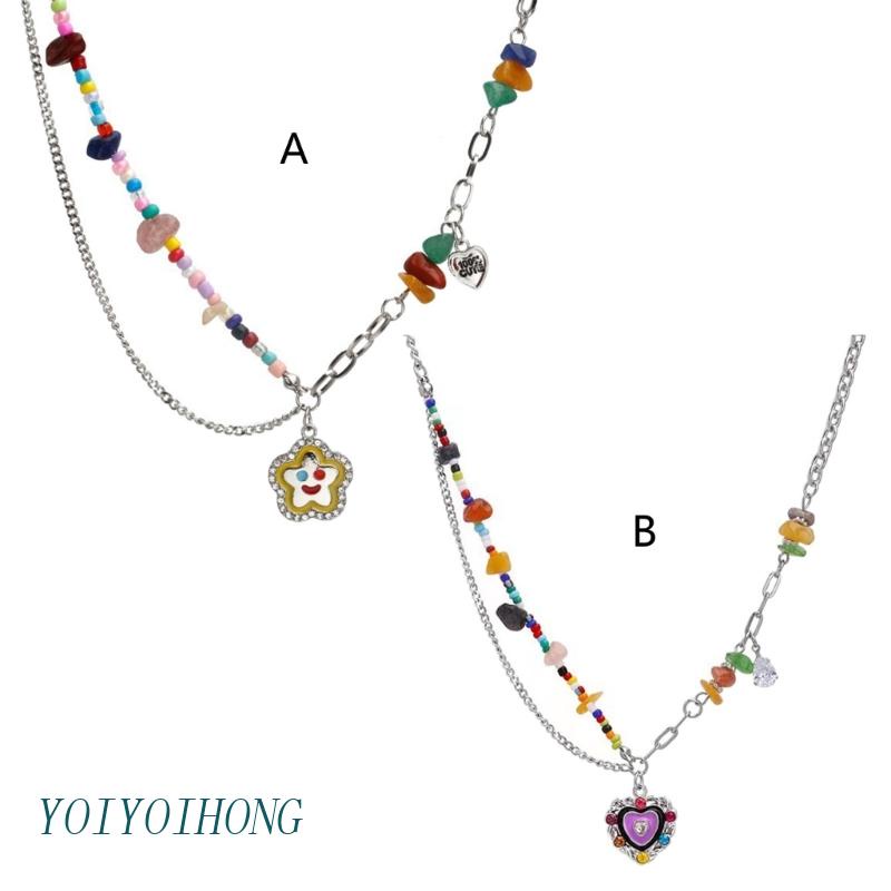 Vòng Cổ Choker Bằng Acrylic Chuỗi Hạt Mặt Ngôi Sao Thời Trang