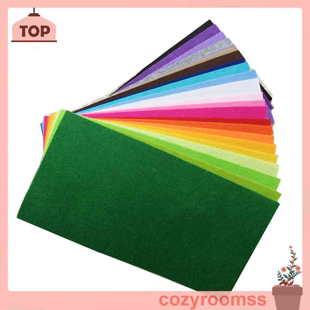 Set 40 Tấm Vải Nỉ Hình Vuông 20x10cm Nhiều Màu Sắc Dùng Để Làm Đồ Trang Trí Thủ Công Đa Năng