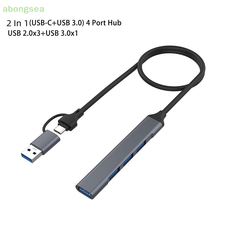 Abongsea Bộ Chia 4 Cổng USB 2.0 / USB 3.0 Tốc Độ Cao 5Gbps Đa Cổng Mở Rộng Cho Máy Tính