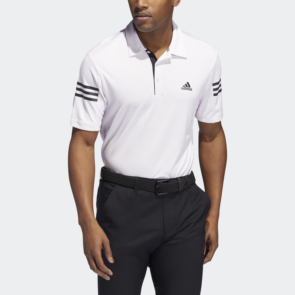 Adidas Đánh gôn Áo Polo 3 Sọc Nam Hồng HC5346