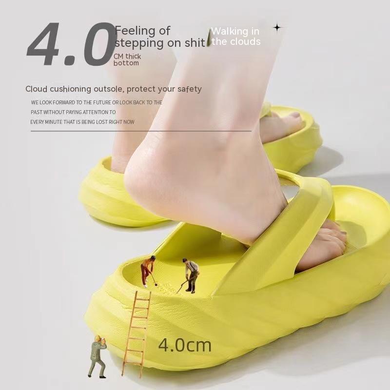 [MH] Dép Xỏ Ngón Eva Dày Đế Mềm Màu Trơn Đơn Giản Thời Trang Đi Biển Thường Ngày Dành Cho Nữ Sinh