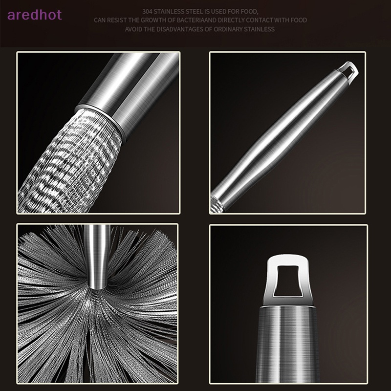 Bàn Chải Chà Nồi Bằng Thép Không Gỉ Với Tay Cầm Dài Tiện Dụng Mới