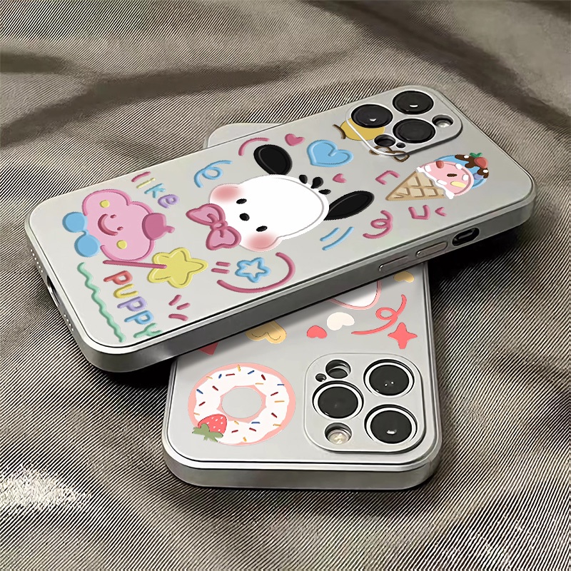 Ốp Điện Thoại Silicon TPU Mềm Mạ Điện Hình Cún Dễ Thương Chống Sốc Cho IPhone 14 13 12 11 Pro XS Max XR X 8 + 7 6S Plus