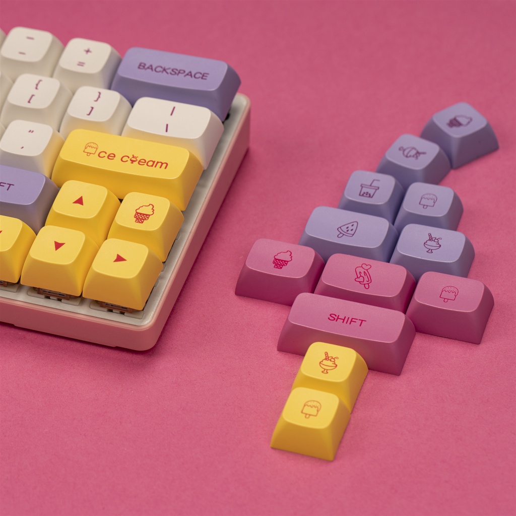 Ice Cream Keycap Nút Bàn Phím XDA PBT In Hình Cây Kem Dễ Thương Cho 61 68 71 84 87 980