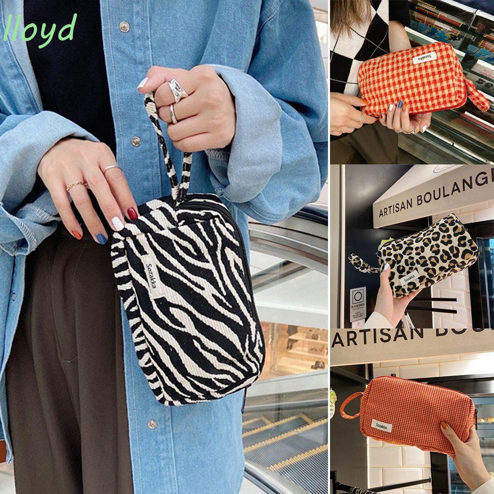 Lloyd 1 Túi Đựng Đồ Trang Điểm Bằng Vải Canvas Họa Tiết Da Báo / Ngựa Vằn Sức Chứa Lớn Làm Quà Sinh Nhật