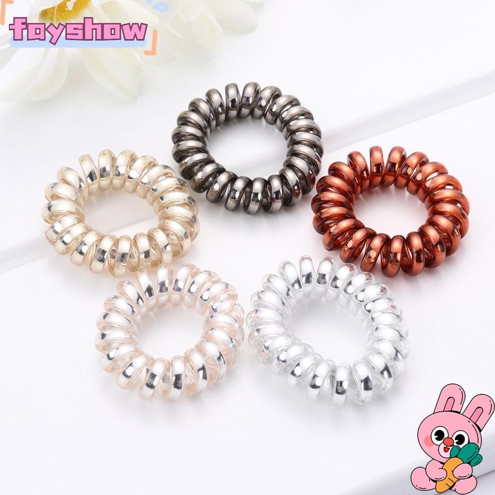 Bộ 2 Dây Cột Tóc Bằng Cao Su Màu Trơn Xinh Xắn Giá Đỡ