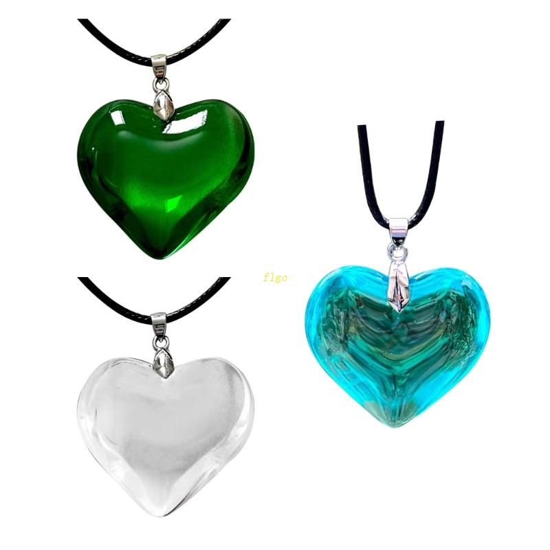 Vòng Cổ Choker Dây Da Mặt Trái Tim Thủy Tinh Dễ Thương Thời Trang Cho Nữ