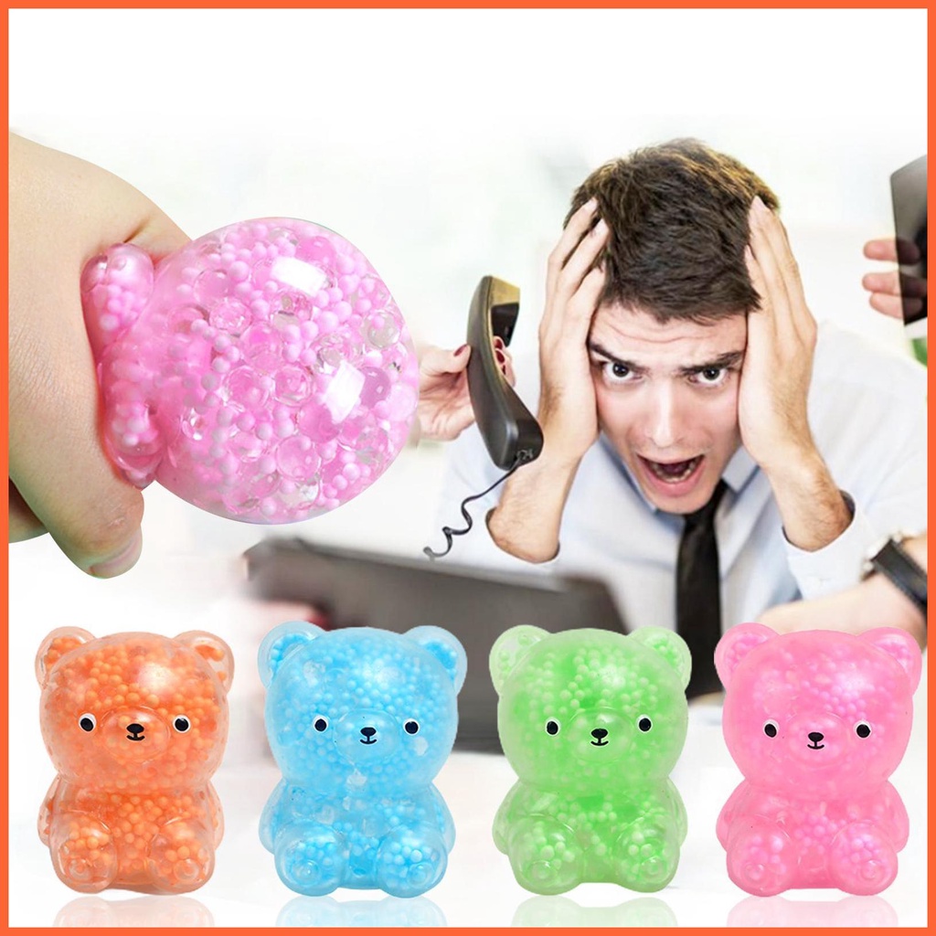 Đồ Chơi Nắn Bóp Đàn Hồi Giảm Stress Hình Gấu