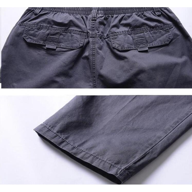 Quần Dài Cotton Dáng Rộng Nhiều Túi Plus Size Cho Nam