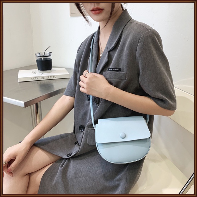 Túi Đeo Chéo Bằng Da Pu Màu Trơn Đơn Giản Thời Trang Cho Nữ