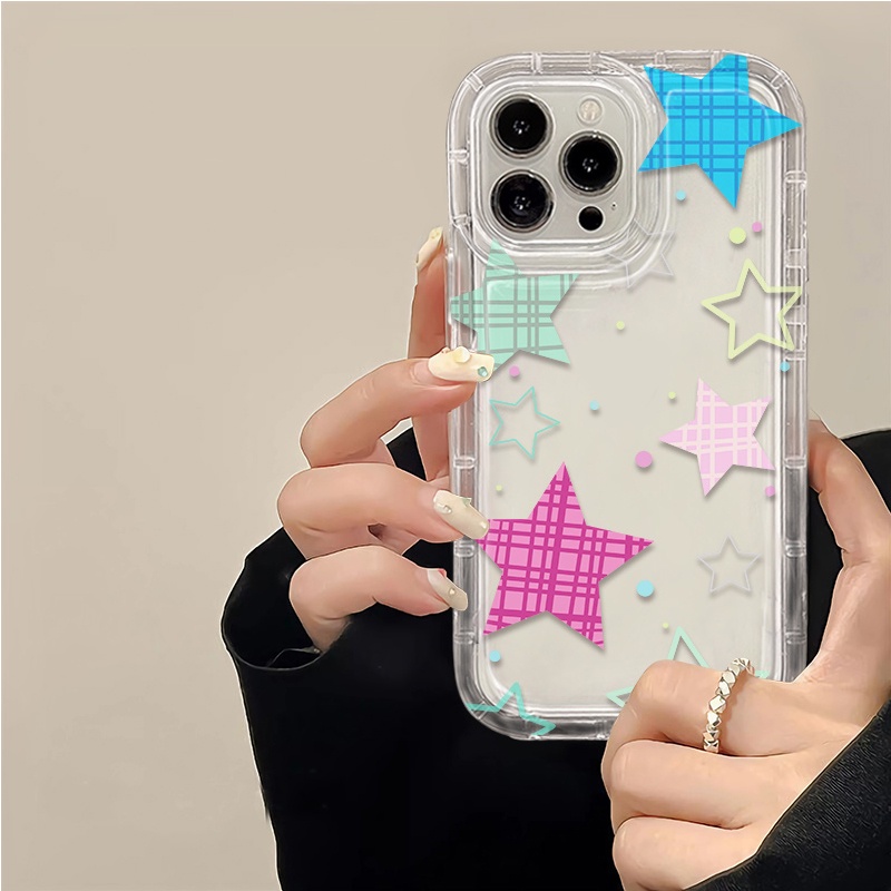 Ốp Điện Thoại TPU Silicon Mềm Trong Suốt Chống Sốc Hình Ngôi Sao Cho IPhone 11 13 14 12 Pro 7 8 6 6s Plus XS Max X XR