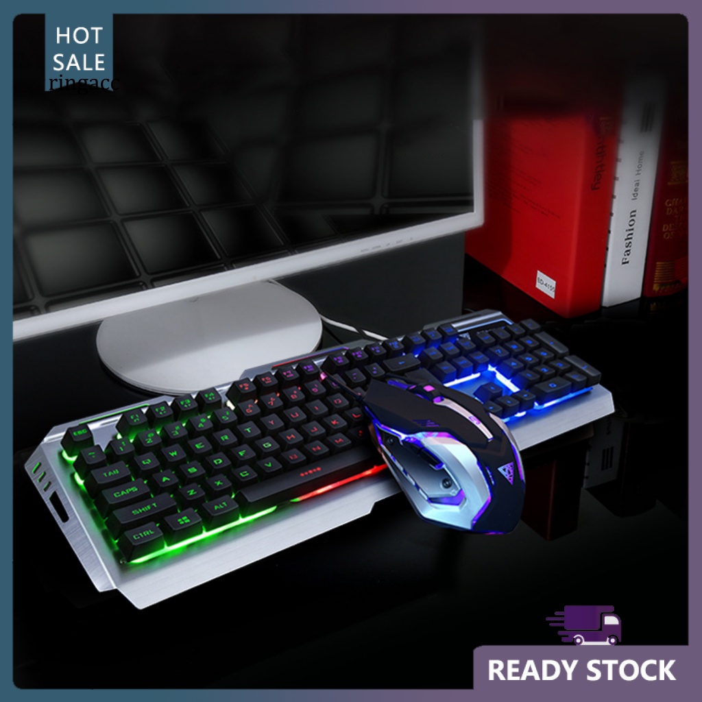 1 Bộ Bàn Phím V1 RGB 3200DPI Nhỏ Gọn Có Đèn Nền Cho PC