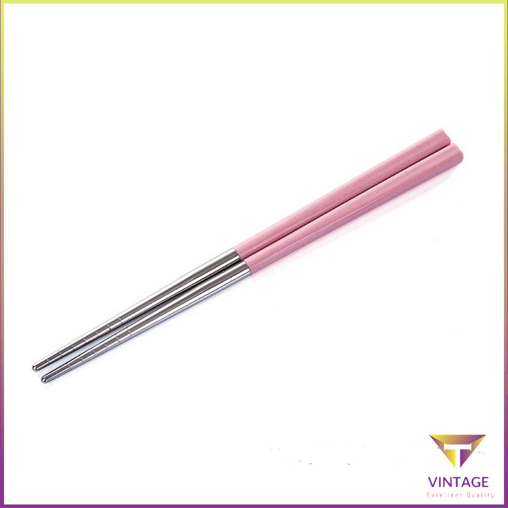 Phong Cách Trung Hoa Chống Trơn Trượt Dụng Cụ Nhà Bếp Bộ Đồ Ăn Đũa Thép Không Gỉ Hộ Gia Đình Điện 19Cm Truyền Thống [T/3]