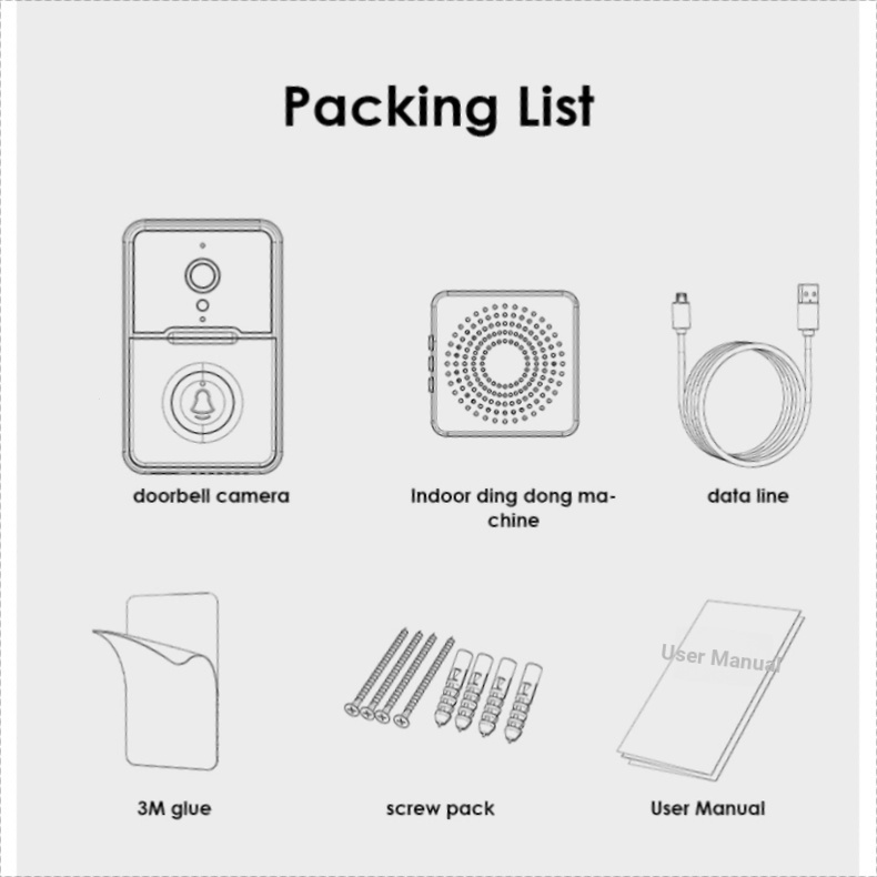 Chuông Cửa Thông Minh Kết Nối WIFI Không Dây Hỗ Trợ Quay Video HD IR Nhìn Ban Đêm Cho IOS Android