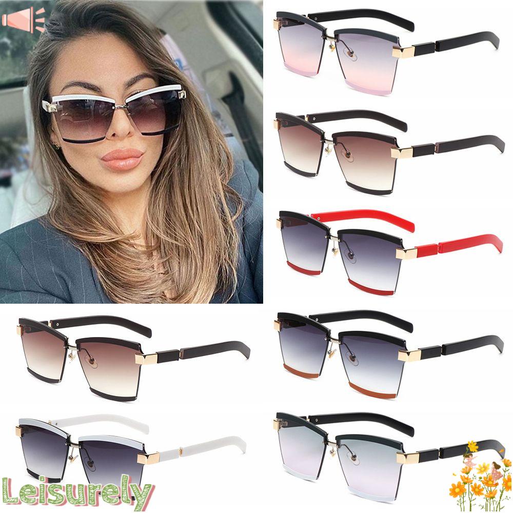 Kính Mát Vuông Oversize Không Gọng Màu Kẹo Ngọt Chống Tia UV400 Thời Trang