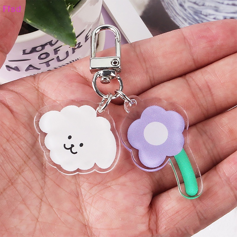 {Ffsd} Móc Khóa Hình Hoa Tulip Đám Mây Dễ Thương Trang Trí Ba Lô / Ô Tô * Bán Chạy