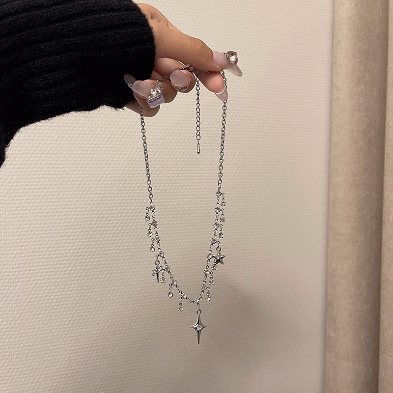 Vòng cổ Mặt Chữ Thập Đính Đá Zircon Thời Trang Hàn Quốc Cho Nữ