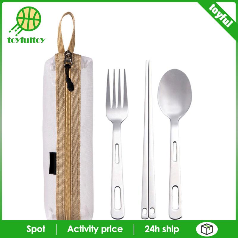 Bộ Dụng Cụ Ăn Uống Bằng Thép Không Gỉ Có Thể Tái Sử Dụng