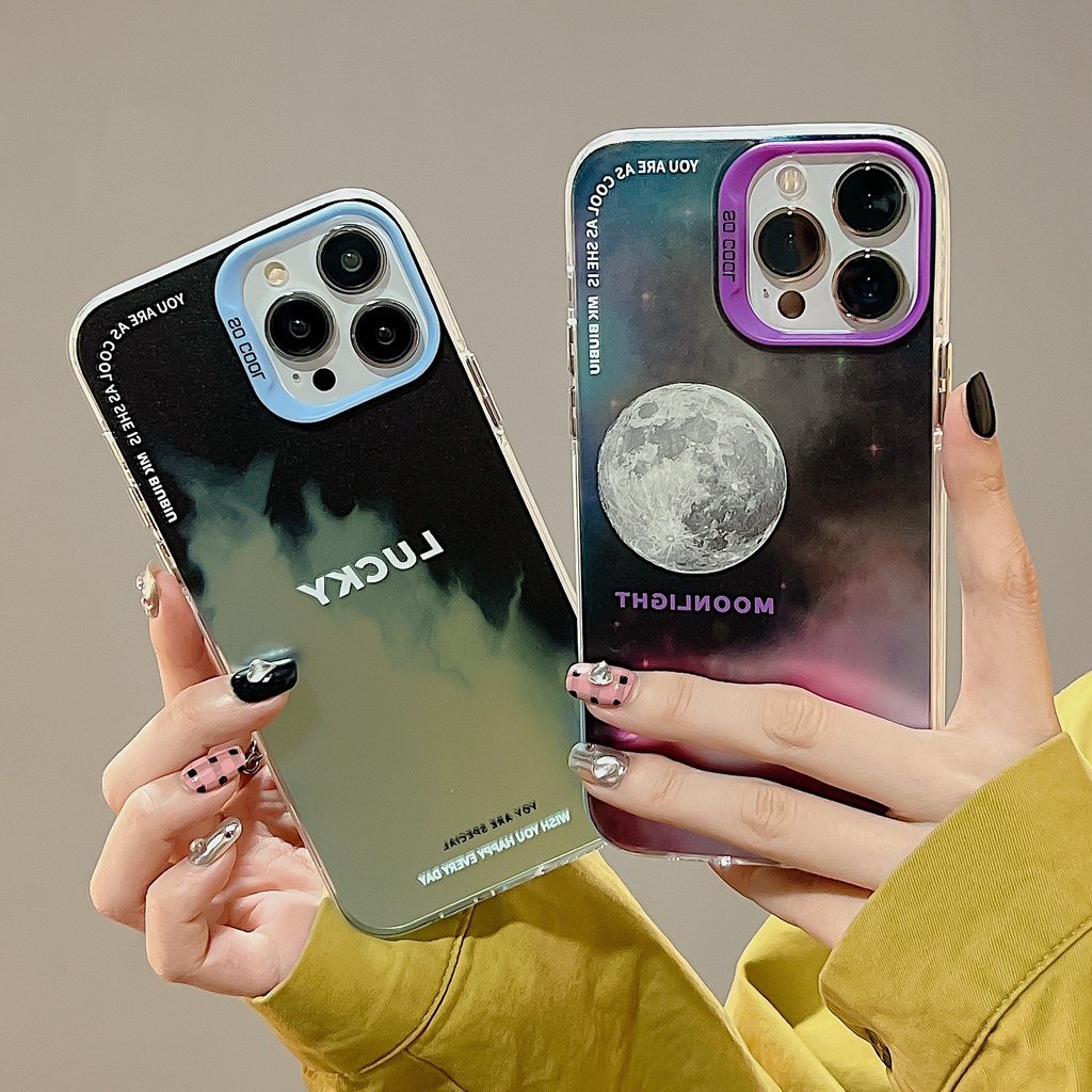 Ốp Điện Thoại TPU Mềm Trong Suốt Hai Mặt Họa Tiết Hành Tinh Thời Trang Cho iPhone 11 13 12 14 Pro Max