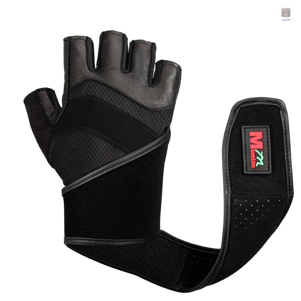 Găng Tay Thể Thao Hở Ngón Bằng Da Lộn Thoáng Khí Cho Nam Và Nữ