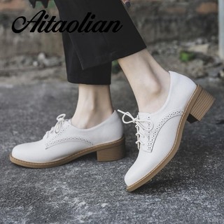 Giày Da Cao Gót 5Cm Mũi Nhọn Phong Cách retro Anh Quốc Cho Nữ