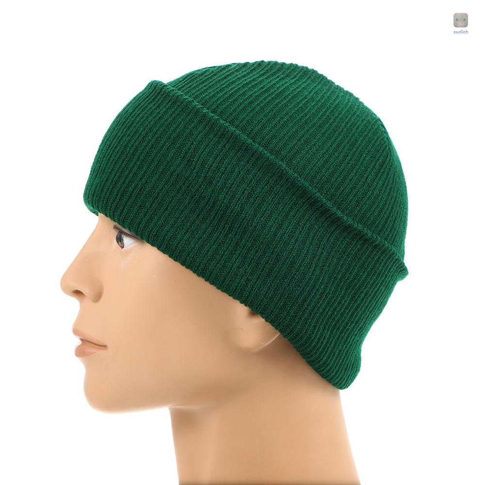 Mũ Len Beanie Dệt Kim Họa Tiết Kẻ Sọc Màu Sắc Tinh Khiết Ấm Áp Thời Trang Unisex