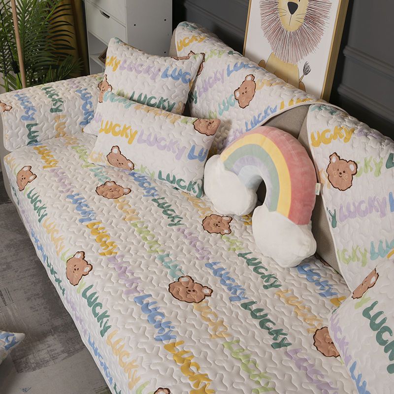 Đệm Lót Ghế Sofa Vải Cotton Chống Trượt Họa Tiết Hoạt Hình Dễ Thương