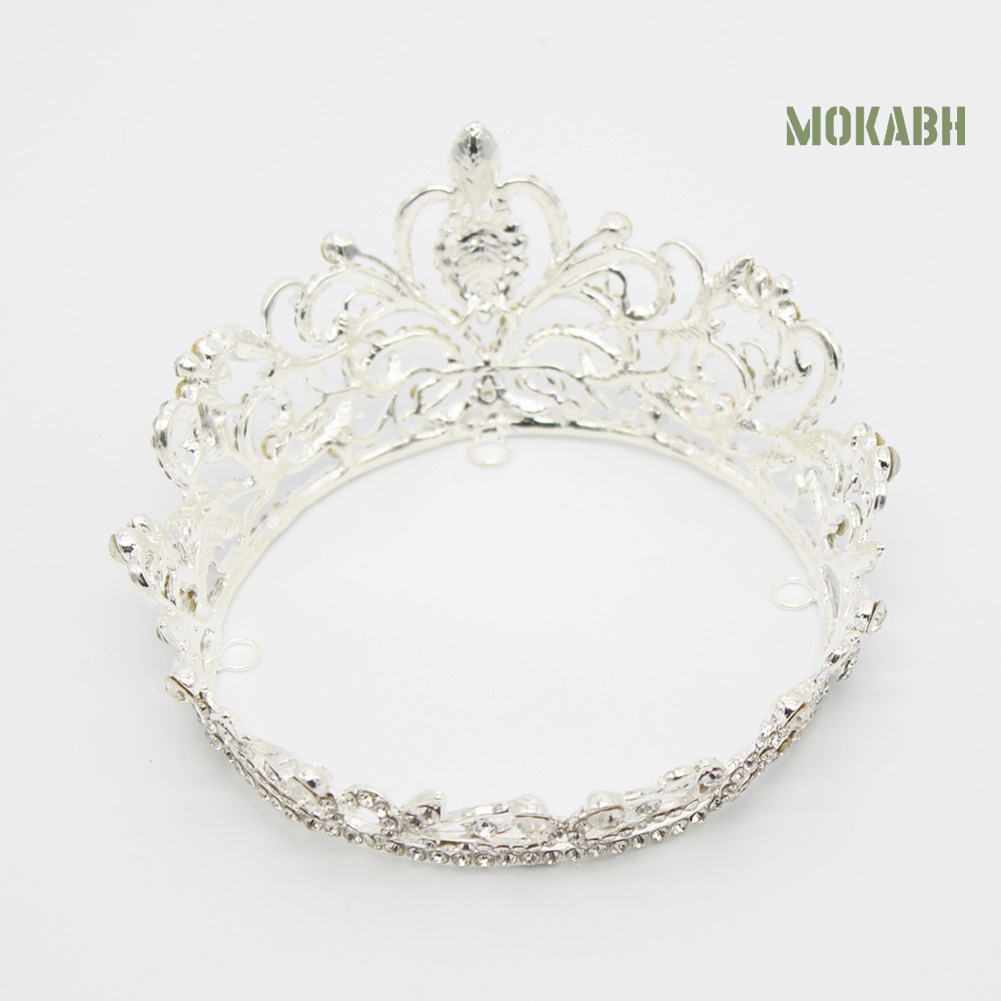 Cài Tóc Hình Vương Miện Tròn Đính Đá Thanh Lịch Dành Cho Cô Dâu