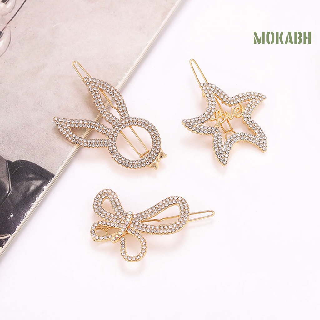 Kẹp Tóc Chống Trượt Đính Đá Lấp Lánh Tinh Tế