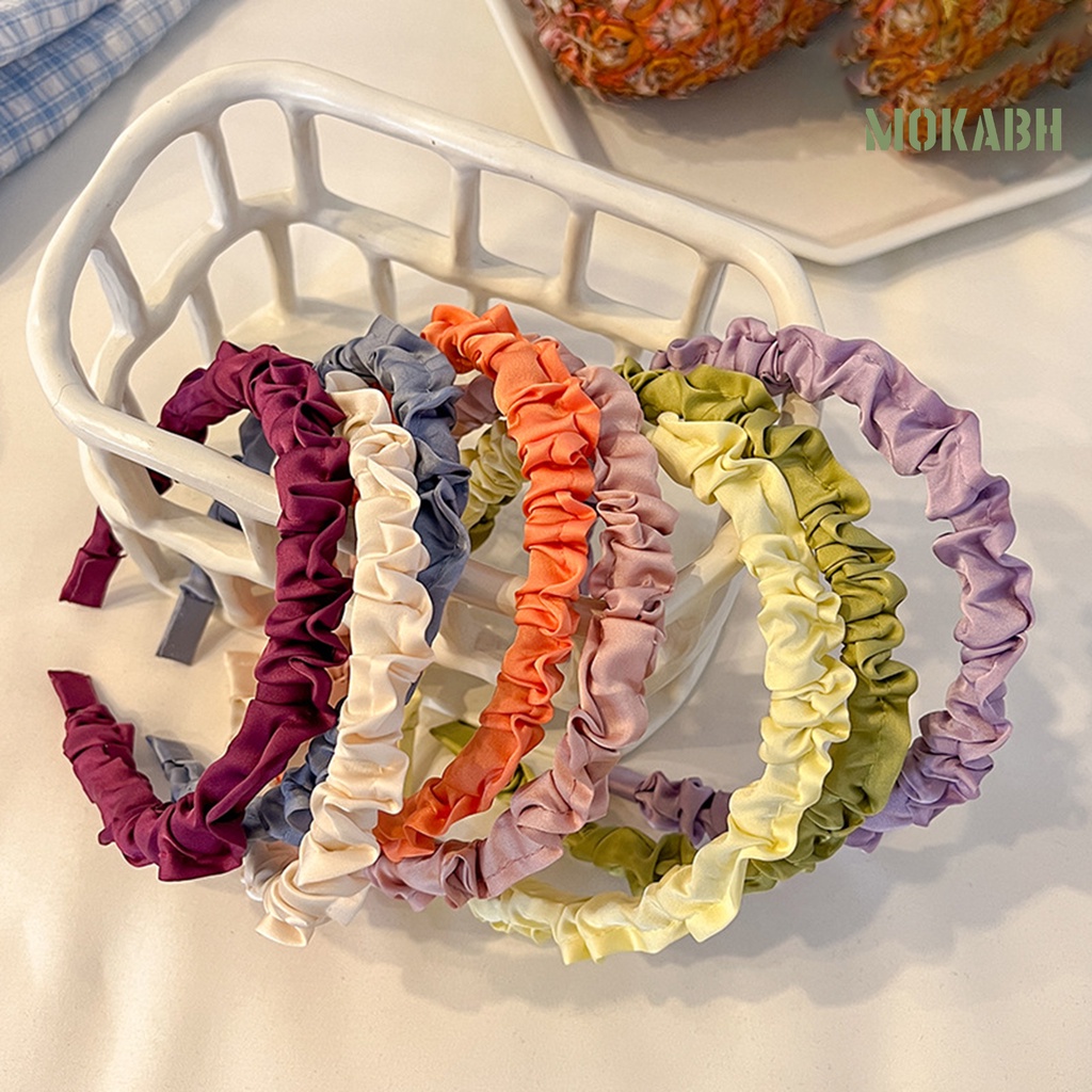 Băng Đô Cài Tóc Bằng Vải Mềm Co Giãn Màu Trơn Dành Cho Nữ