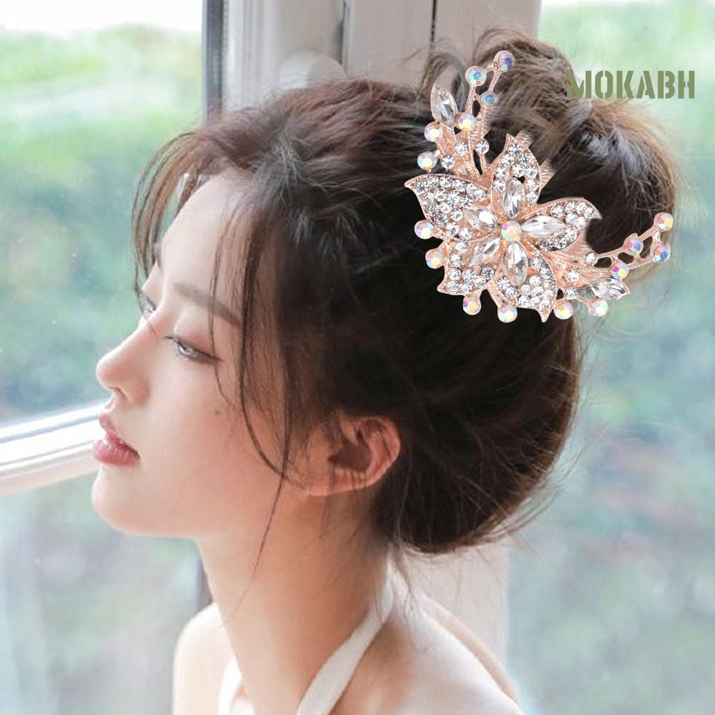 Lược Cài Tóc Năm Răng Đính Đá Lấp Lánh Thời Trang