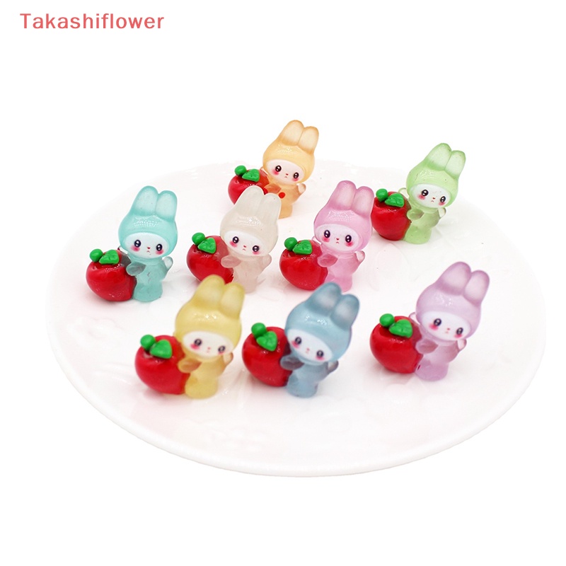 Bộ 2 Đồ trang trí Thỏ Bunny Hoạt Hình Phát Sáng Dùng Trang Trí Tiểu Cảnh