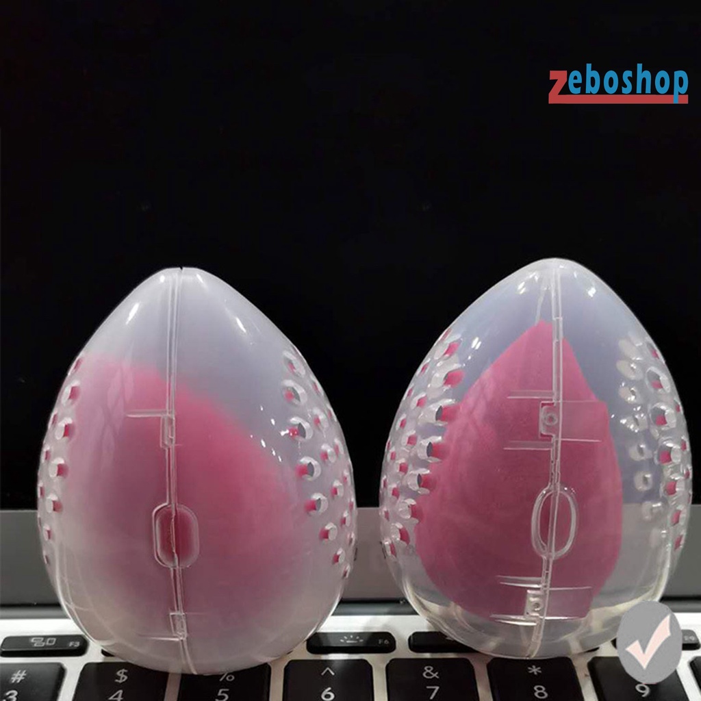 Hộp Đựng Mút Trang Điểm Hình Quả Trứng Kèm Giá Đỡ Tiện Lợi